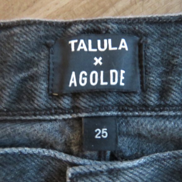 AGOLDE X ARITZIA TALULA High Rise Taper Jeans in Faded Black - Size US 25 - Picture 10 of 16